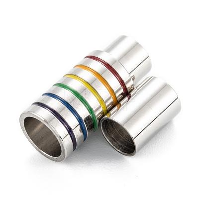 304 Stainless Steel Magnetic Enamel Clasps STAS-P285-02P-1