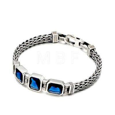 Brass Pave Cubic Zirconia Wheat Chain Bracelets for Women FS-WGA053A-03-1