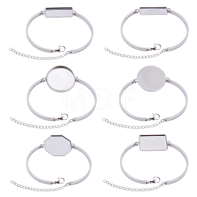 6Pcs 6 Styles 304 Stainless Steel Bangle Making STAS-ME0003-84-1