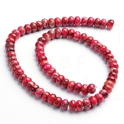 Dyed Natural Imperial Jasper Rondelle Beads Strands G-M275-01-6mm-1