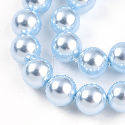 Baking Painted Pearlized Glass Pearl Bead Strands HY-N002-8mm-A05-1