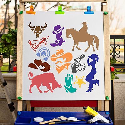 PET Plastic Hollow Out Drawing Painting Stencils Templates DIY-WH0244-282-1