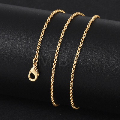 Long-Lasting Plated Brass Cable Chain Necklaces X-NJEW-K112-10G-NF-1