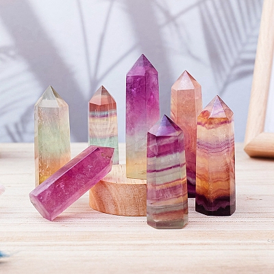 Point Tower Natural Fluorite Home Display Decoration PW-WG51504-01-1