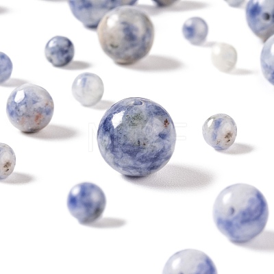 340Pcs 4 Sizes Natural Blue Spot Jasper Beads G-LS0001-17-1
