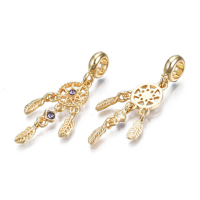 Rack Plating Alloy European Dangle Charms MPDL-N039-214G-1