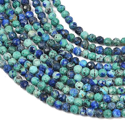 Natural Chrysocolla and Lapis Lazuli Beads Strands G-B175-D06-3mm-1