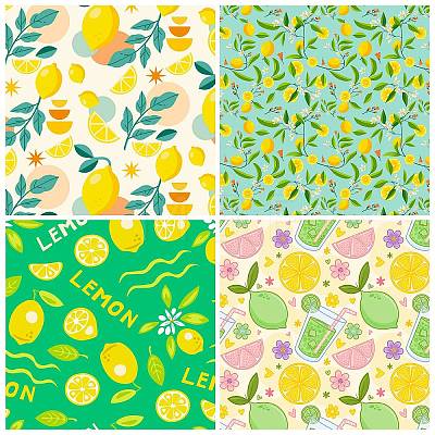 12 Sheets Lemon Scrapbook Paper Pad PW-WGA384B-01-1