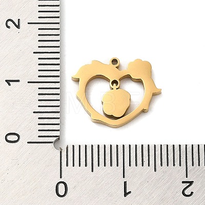 Ion Plating(IP) 304 Stainless Steel Charms STAS-Q301-33G-1