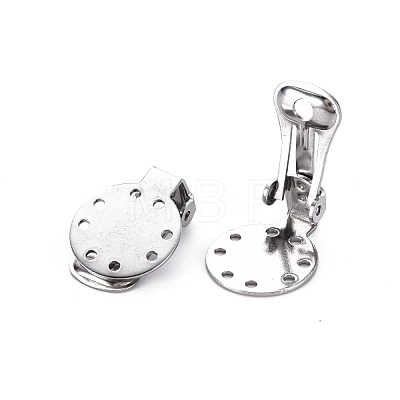 304 Stainless Steel Clip-on Earring Setting STAS-Q241-012A-1