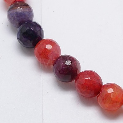 Natural Agate Round Beads Strand G-L084-8mm-12-1