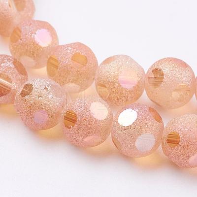 Electroplate Glass Beads Strands EGLA-D032-M-1
