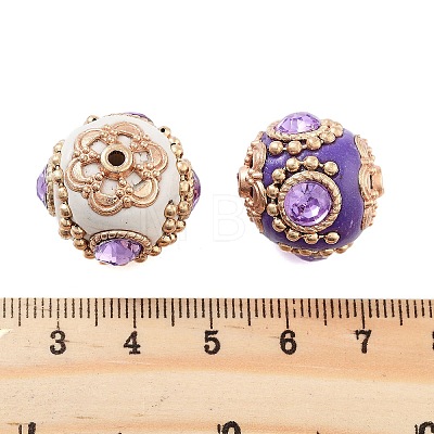 Alloy with Glass with Iron Handmade Indonesia Beads FIND-Q106-49-1