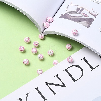 Handmade Printed Porcelain Beads PORC-Q201-8mm-3-1