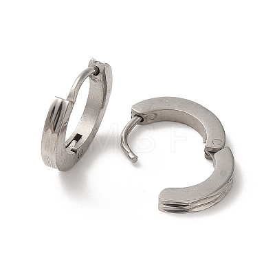 304 Stainless Steel Grooved Hoop Earrings EJEW-P255-10P-1