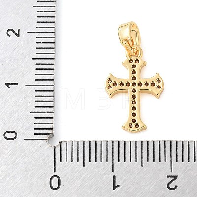 Brass Micro Pave Cubic Zirconia Pendants KK-U056-32G-1