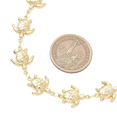 Ocean 304 Stainless Steel Turtle Link Chain Necklaces for Women NJEW-JN05928-1