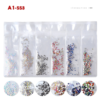 Glass Rhinestone Flat Back Cabochons MRMJ-T009-034A-SS3-1