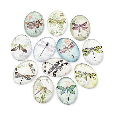 Flatback Glass Cabochons LS-X-GGLA-S034-25x18-007-1