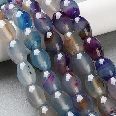 Natural Agate(Dyed & Heated) Beads Strands G-M446-D01-01B-1