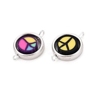 Polymer Clay Beads with CCB Plastic Frame Connector Charms CLAY-T022-35M-07-1