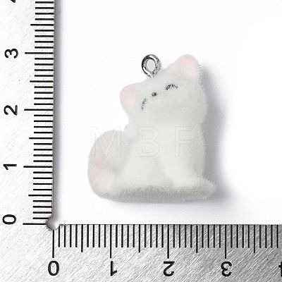 Flocky Opaque Resin Pendants RESI-G105-04H-1