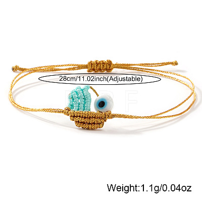 Waxed Cord with Glass Braided Bracelets for Women PS3674-1
