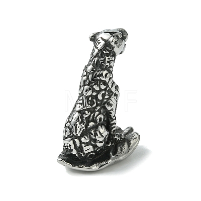 Retro 304 Stainless Steel Leopard Figurines STAS-G331-08AS-1