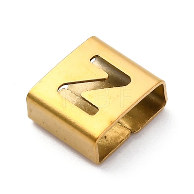 Ion Plating(IP) 304 Stainless Steel Square Slide Charms STAS-L132-18Z-G-1