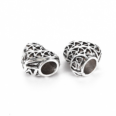 Tibetan Style Alloy European Beads Settings for Enamel TIBEB-N007-010-1