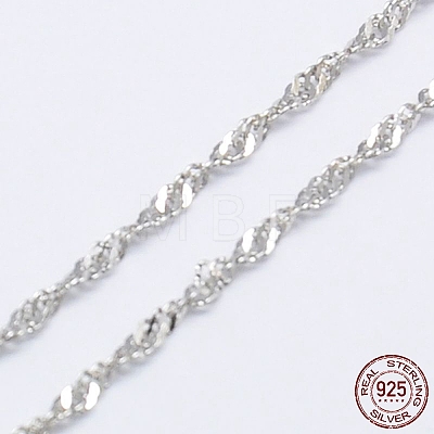 925 Sterling Silver Rope Chains Necklaces STER-E007-2C-1