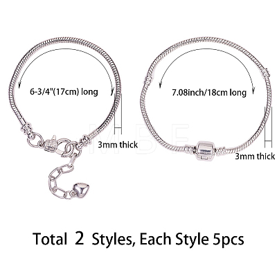 Brass European Style Bracelets Jewelry Making KK-SC0001-12P-1