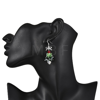 Tibetan Style Alloy Glass Earrings EJEW-JE06612-1