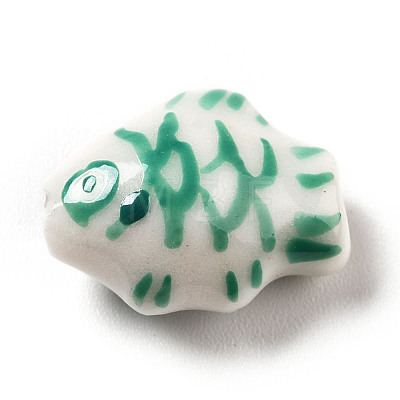 Handmade Printed Porcelain Beads PORC-F005-03F-1
