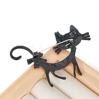 Cute Heart Cat Alloy Enamel Brooch PW-WGE894C-01-1