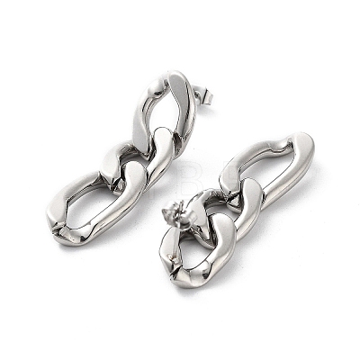 304 Stainless Steel Stud Earrings EJEW-D095-23P-1