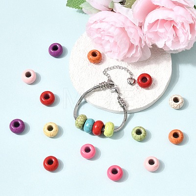 Synthetic Gemstone European Beads TURQ-S283-34-1