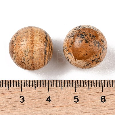 Natural Picture Jasper No Hole Sphere Beads G-K353-04D-15-1