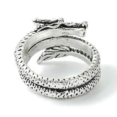 Dragon Alloy Wrap Open Cuff Rings RJEW-K275-19AS-1