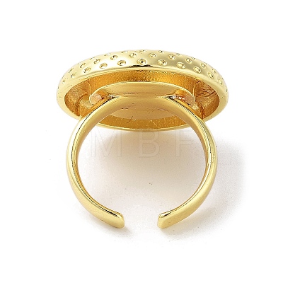 Resin Flat Round Open Cuff Ring RJEW-A035-02G-04-1