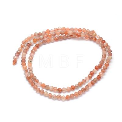 Natural Sunstone Beads Strands G-E411-13A-2mm-1