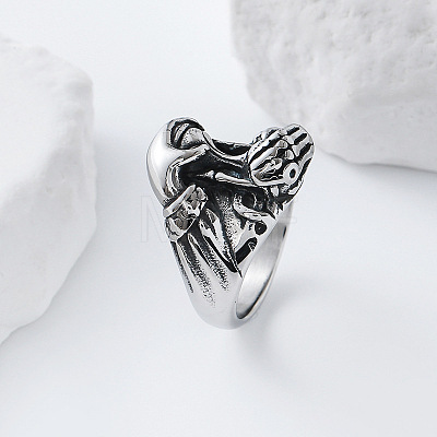 Vintage Punk 304 Stainless Steel Finger Rings YJ4863-1-1