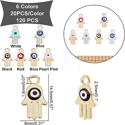 SUPERFINDINGS 32Pcs 8 Colors Alloy Enamel Pendants ENAM-FH0001-17-1