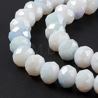 Faceted Electroplated Glass Beads Strands GLAA-C023-02A-1