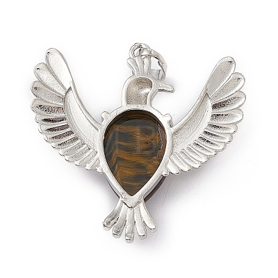 Natural Tiger Eye Pendants G-P484-05P-03-1