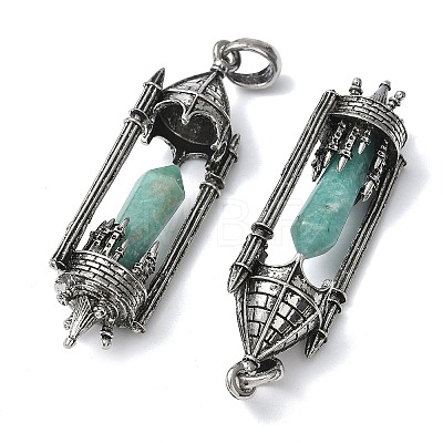 Natural Amazonite Faceted Pointed Bullet Shaped Big Pendants G-P613-01AS-02-1