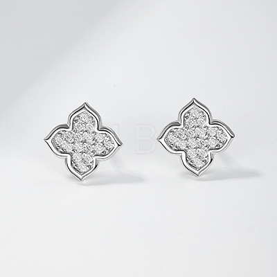 925 Sterling Silver Pave Moissanite Stud Earrings for Women NZ9775-1