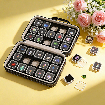 Wood Covered with PU Leather Loose Diamond Presentation Boxes ODIS-WH0108-073B-1