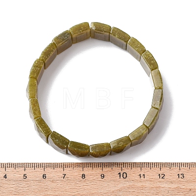 Rectangle Natural Lemon Jade Beads Stretch Bracelets for Women Men BJEW-Z149-01H-1