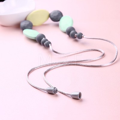Fashion Silicone Beaded Necklaces NJEW-BB20649-1